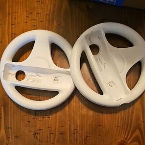 Set Of 2 Nintendo Wii White Racing Wheel Controller Holders